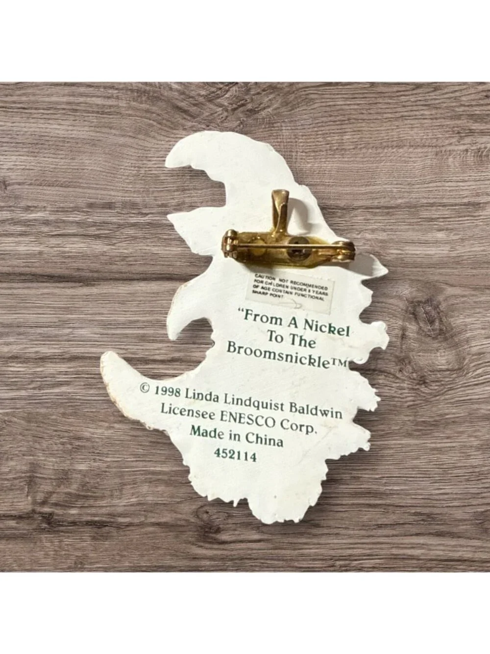 From a Nickel to the Broomsnickle WItch Brooch/Pendant Linda Lindquist Baldwin